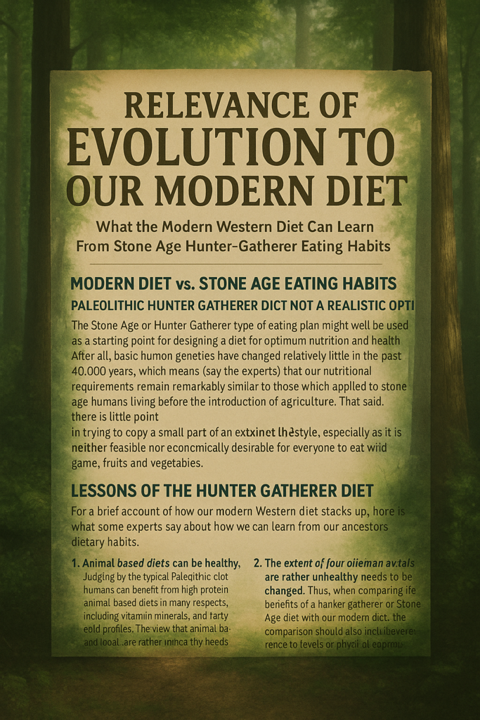 Relevance of Evolution to Our Modern Diet